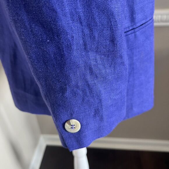 Vintage David N Petites Women’s Blazer 100% Linen Purple Size 10 - Picture 5 of 12